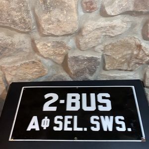 Antique Porcelain 1950s/ 60s European Bus Sign. 10x20